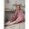 Велюрова жіноча піжама (кофта+брюки) Heart Рожева
